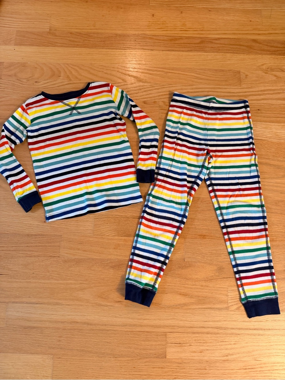 Kids Primary 100% Organic Cotton Rainbow Pajamas, Size 4/5